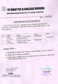 Notice for Chemistry & Industrial Chem.practical e